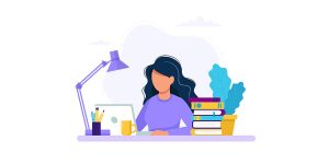 person at computer working